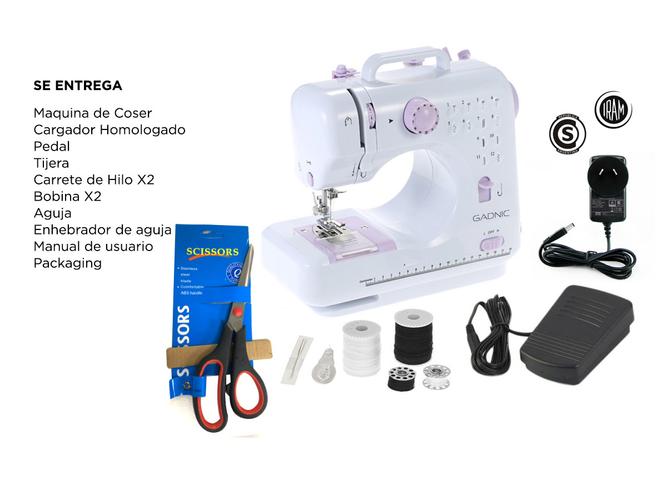 Máquina de Coser Gadnic SW3000 12 Puntadas Pie Falso Overlock Portátil 2 Velocidades Luz Led Y Pedal - 6