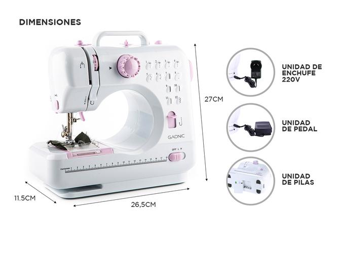 Máquina de Coser Gadnic SW3000 12 Puntadas Pie Falso Overlock Portátil 2 Velocidades Luz Led Y Pedal - 5