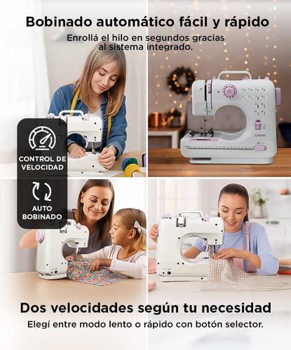 Máquina de Coser Gadnic SW3000 12 Puntadas Pie Falso Overlock Portátil 2 Velocidades Luz Led Y Pedal - 3