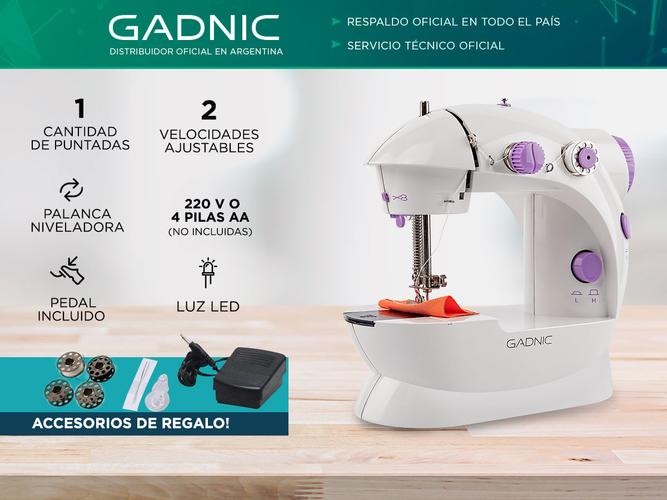Máquina de Coser Gadnic SW2000 Hogareña Portátil 2 Velocidades Luz Led  - 1
