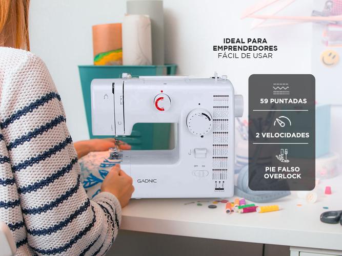 Máquina de Coser Gadnic SW5000 59 Puntadas Falso Overlock Electrónica Pedal Luz Led - 2