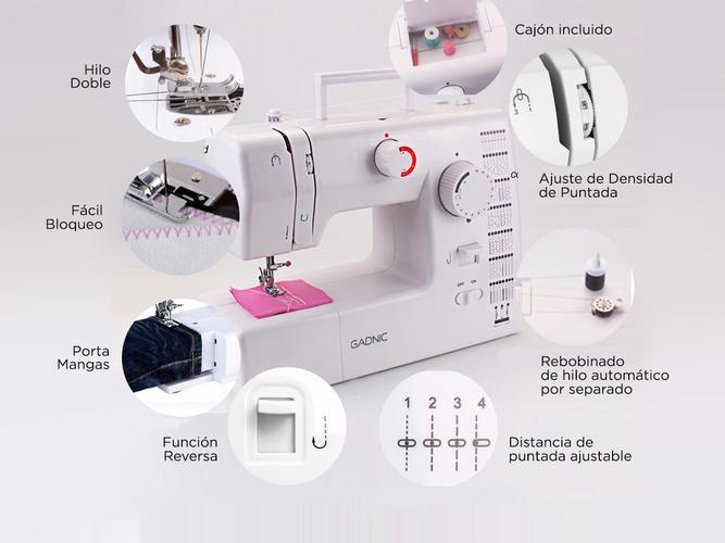 Máquina de Coser Gadnic SW5000 59 Puntadas Falso Overlock Electrónica Pedal Luz Led - 3