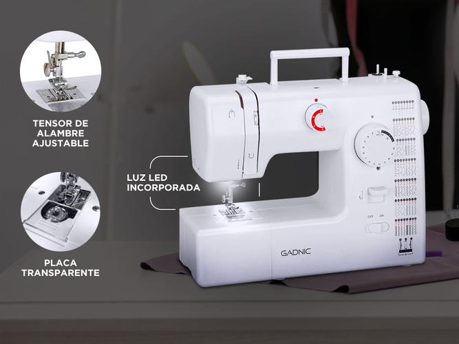 Máquina de Coser Gadnic SW5000 59 Puntadas Falso Overlock Electrónica Pedal Luz Led - 4