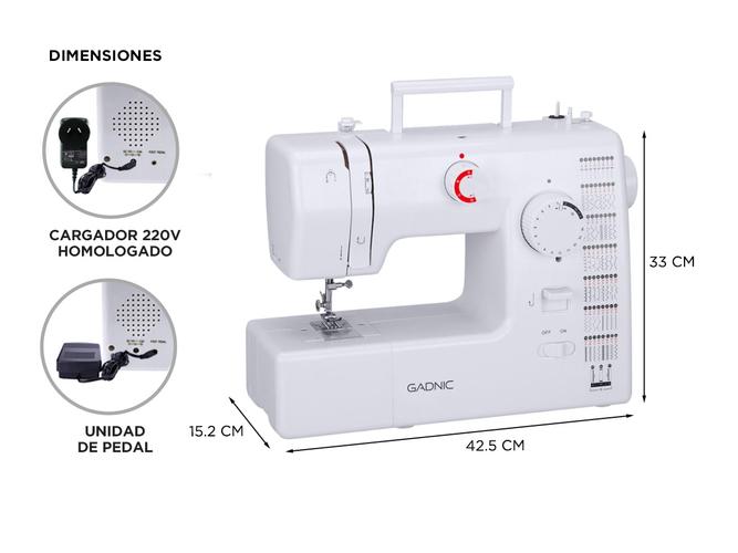 Máquina de Coser Gadnic SW5000 59 Puntadas Falso Overlock Electrónica Pedal Luz Led - 5