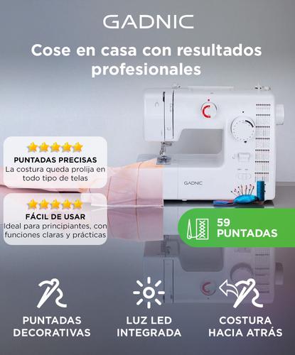 Máquina de Coser Gadnic SW5000 59 Puntadas Falso Overlock Electrónica Pedal Luz Led - 1
