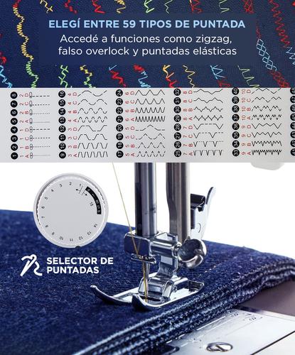 Máquina de Coser Gadnic SW5000 59 Puntadas Falso Overlock Electrónica Pedal Luz Led - 2