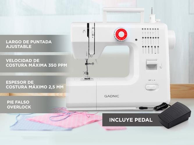 Máquina de Coser Gadnic SW6000 20 Puntadas Pie Falso Overlock Portátil 2 Velocidades Pedal y Luz - 3