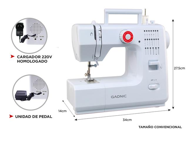 Máquina de Coser Gadnic SW6000 20 Puntadas Pie Falso Overlock Portátil 2 Velocidades Pedal y Luz - 5