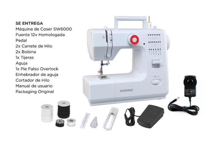 Máquina de Coser Gadnic SW6000 20 Puntadas Pie Falso Overlock Portátil 2 Velocidades Pedal y Luz - 6