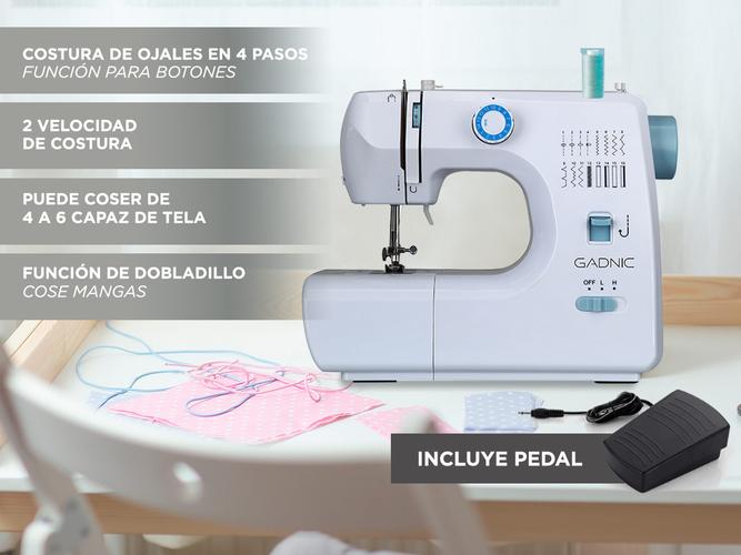 Máquina de Coser Gadnic SW7000 16 Puntadas Portátil 2 Velocidades Pedal y Luz - 3
