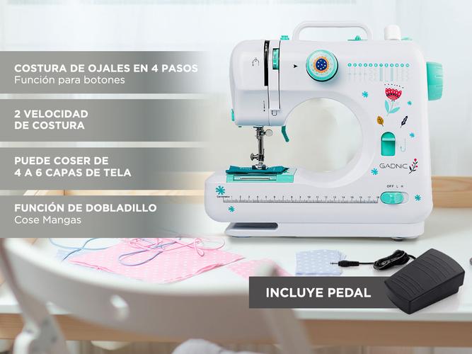 Máquina de Coser Gadnic SW3500 12 Puntadas Portátil Recta y Zig Zag 2 Velocidades Luz Led Y Pedal - 3