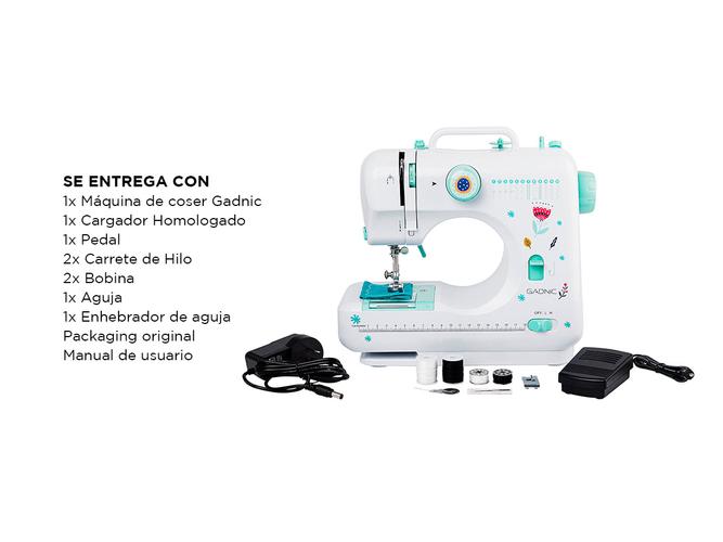 Máquina de Coser Gadnic SW3500 12 Puntadas Portátil Recta y Zig Zag 2 Velocidades Luz Led Y Pedal - 6