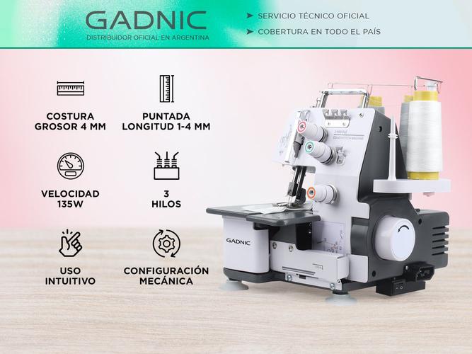  Máquina de Coser Gadnic Collareta Interlock de 3 Hilos Semi Industrial - 1