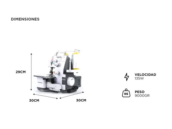  Máquina de Coser Gadnic Collareta Interlock de 3 Hilos Semi Industrial - 5