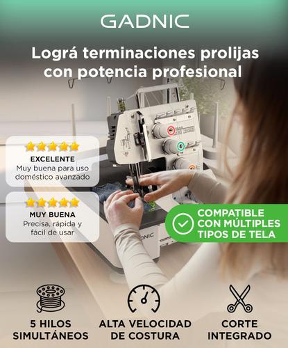 Maquina de Coser Overlock Gadnic SW9900 Semi Industrial 5 Hilos Luz Led y Pedal - 1
