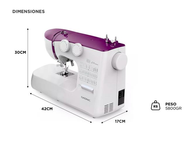 Máquina De Coser Portátil Gadnic 36 Puntadas Automática Pedal y Luz - 4