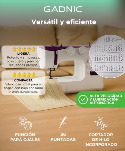 Máquina De Coser Portátil Gadnic 36 Puntadas Automática Pedal y Luz - 1