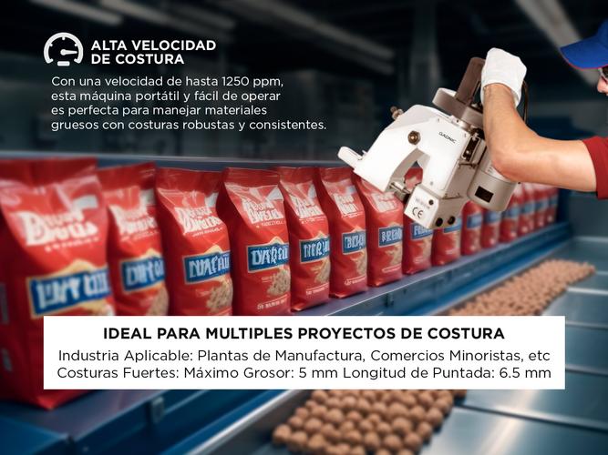 Máquina De Coser Industrial Cerradora de Bolsas Gadnic Bag Closer Pro 90w 1250ppm - 3