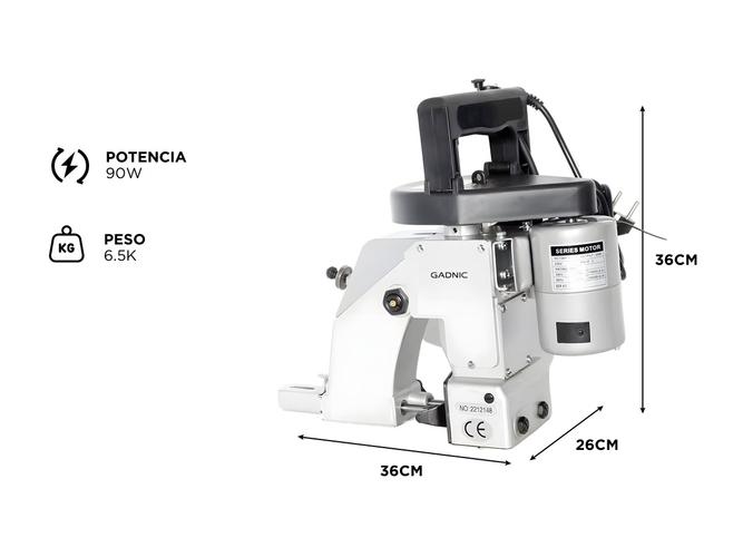 Máquina De Coser Industrial Cerradora de Bolsas Gadnic Bag Closer Pro 90w 1250ppm - 4