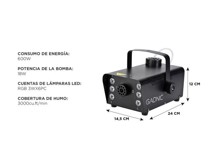 Mini Maquina de Humo Gadnic Portátil Con Luz LEDS - 4