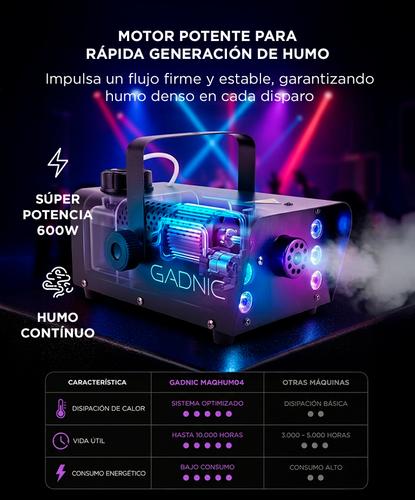 Mini Maquina de Humo Gadnic Portátil Con Luz LEDS - 2
