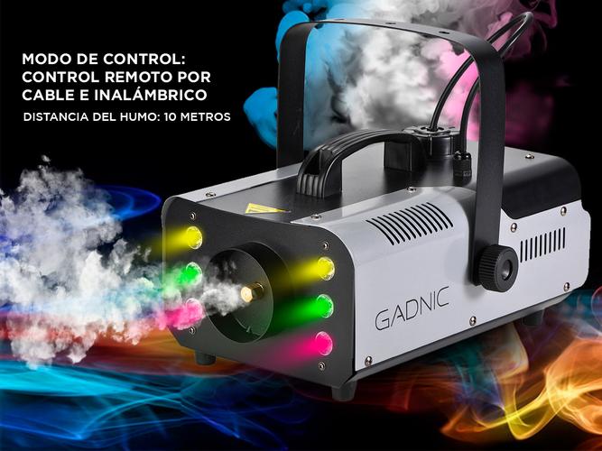 Maquina de Humo Gadnic Con Luz RGB Inalambrica Con Control Remoto 900w Usado - 3