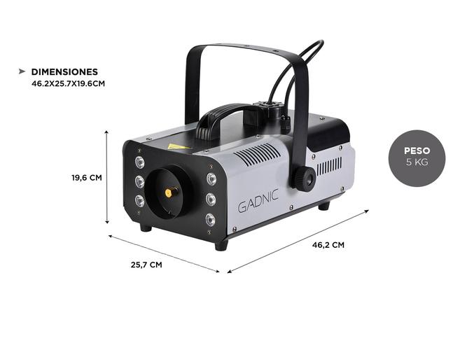 Maquina de Humo Gadnic Con Luz RGB Inalambrica Con Control Remoto 900w - 4