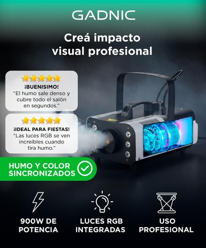 Maquina de Humo Gadnic Con Luz RGB Inalambrica Con Control Remoto 900w - 1