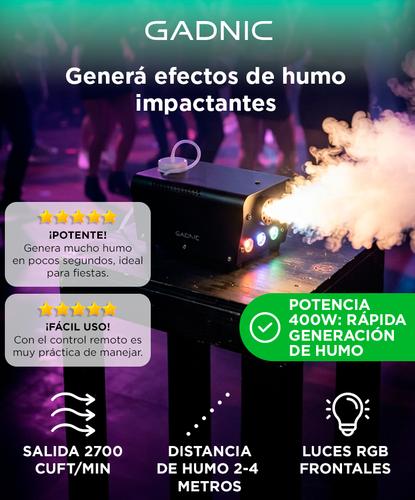 Máquina De Humo Gadnic 400W Luz LED RGB Alcance 4 Mts - 1