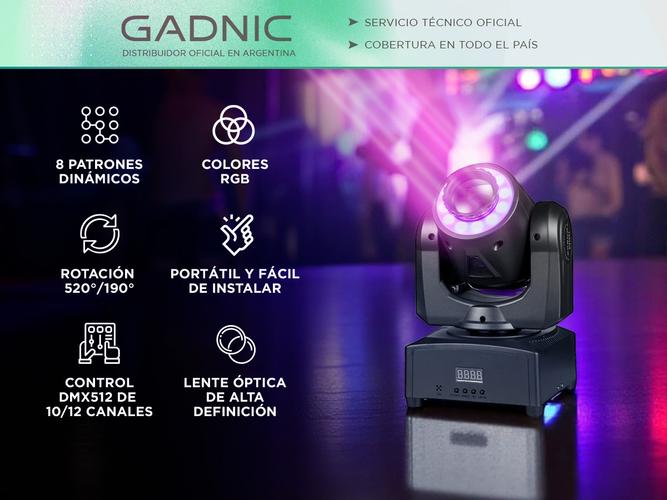 Luz LED Para DJ Gadnic Cabezal Móvil 40w Bid Dipper 220v  - 1