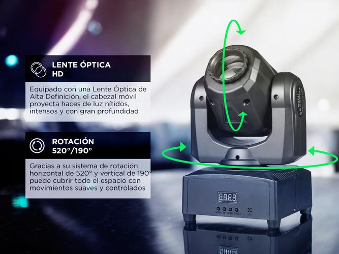 Luz LED Para DJ Gadnic Cabezal Móvil 40w Bid Dipper 220v  - 3