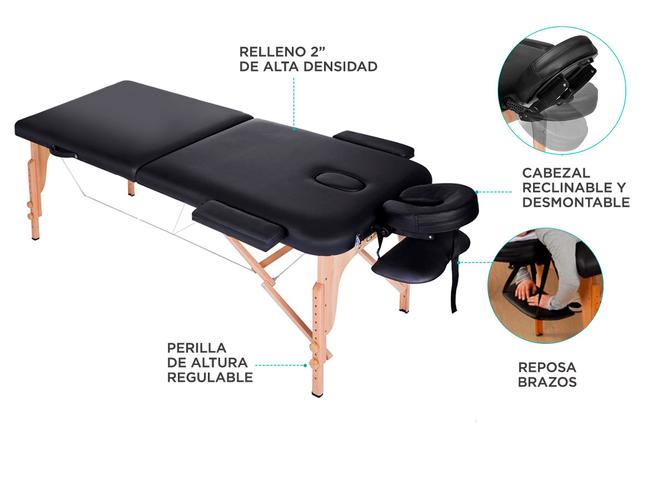 Camilla Para Masajes Gadnic Profesional Hasta 225kg 185x70cm Plegable - 3