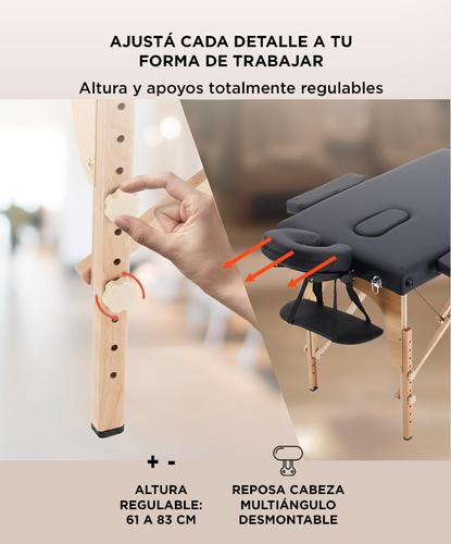 Camilla Para Masajes Gadnic Profesional Hasta 225kg 185x70cm Plegable - 3