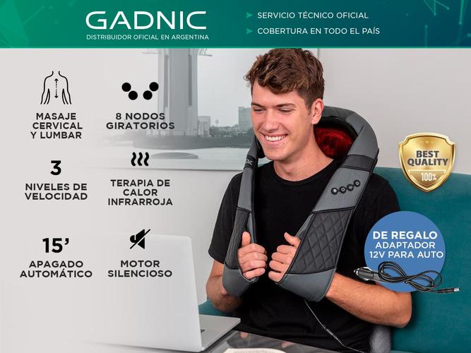 Masajeador Gadnic Ceibo Cervical y Lumbar Shiatsu Terapia Calor 3 Velocidades - 1