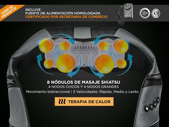 Masajeador Gadnic Ceibo Cervical y Lumbar Shiatsu Terapia Calor 3 Velocidades - 3