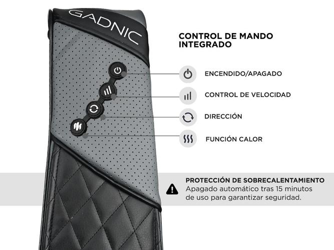 Masajeador Gadnic Ceibo Cervical y Lumbar Shiatsu Terapia Calor 3 Velocidades - 5