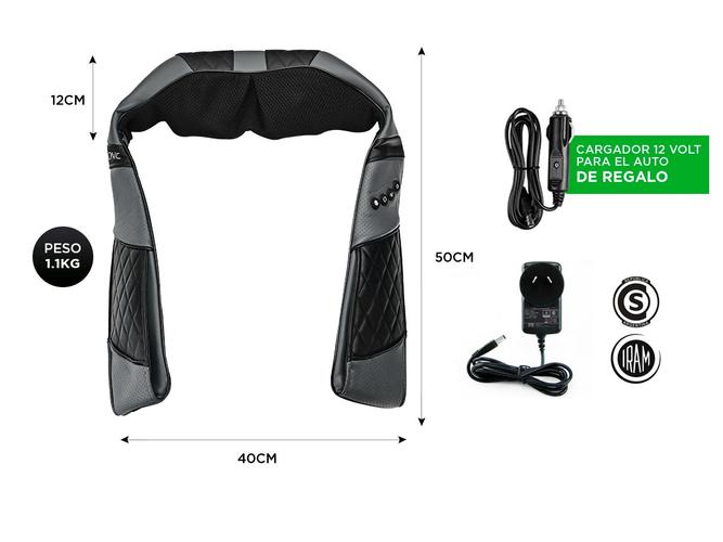 Masajeador Gadnic Ceibo Cervical y Lumbar Shiatsu Terapia Calor 3 Velocidades - 6