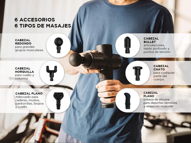 Masajeador Gadnic Massage Gun Pistola Inalámbrica Rehabilitación Fatiga Deportiva Usado - 3