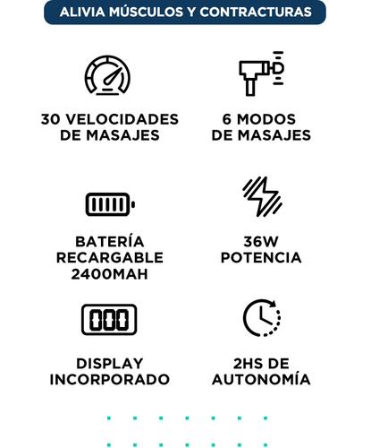 Masajeador Gadnic Massage Gun Pistola Inalámbrica Rehabilitación Fatiga Deportiva - 2