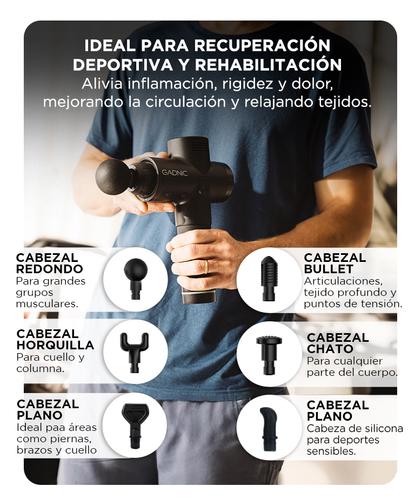 Masajeador Gadnic Massage Gun Pistola Inalámbrica Rehabilitación Fatiga Deportiva - 3