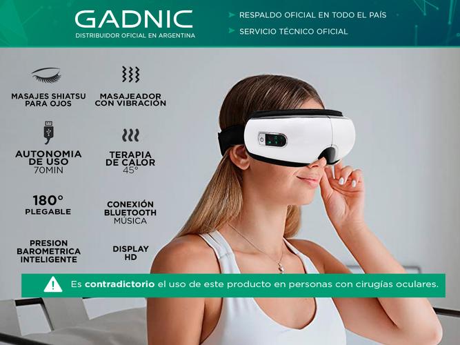 Masajeador Gadnic Shiatsu Para Ojos Terapia de Calor y Vibración con BT - 1