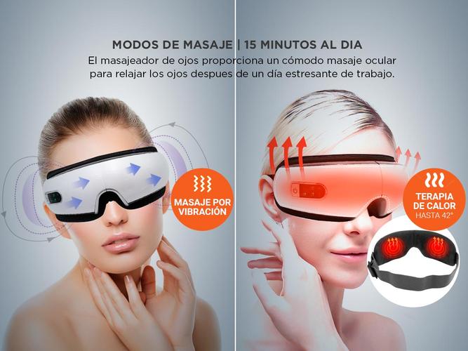 Masajeador Gadnic Shiatsu Para Ojos Terapia de Calor y Vibración con BT - 2