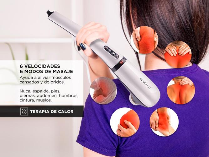 Masajeador Gadnic MAS28 De Mano Cuerpo Completo 6 Velocidades Terapia De Calor - 2