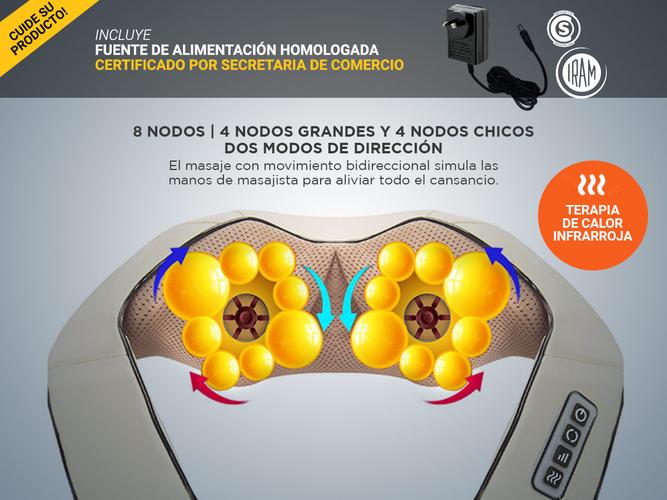 Masajeador Gadnic Ombu Cervical y Lumbar Shiatsu Terapia de Calor - 3