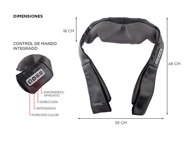 Masajeador Gadnic Ombu Cervical y Lumbar Shiatsu Terapia de Calor - 5