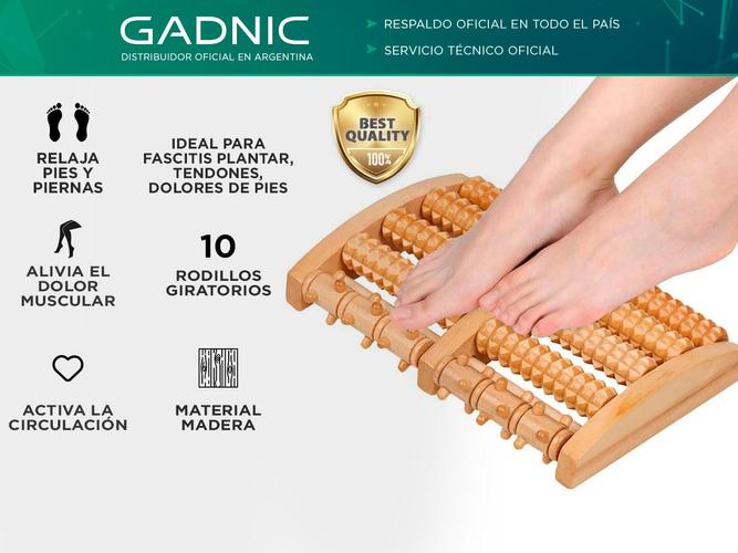 Masajeador Gadnic Para Pies de Madera 10 Rodillos Relaja y Alivia el Estrés - 1