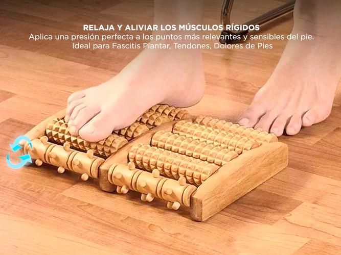 Masajeador Gadnic Para Pies de Madera 10 Rodillos Relaja y Alivia el Estrés - 2