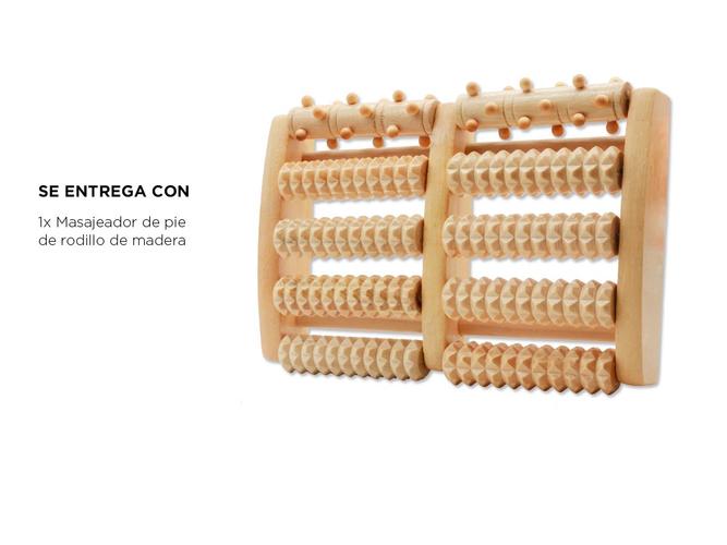 Masajeador Gadnic Para Pies de Madera 10 Rodillos Relaja y Alivia el Estrés - 5
