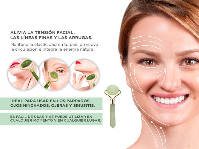 Kit Masajeador Facial Rodilo + Guasha Corporal Jade + Rodillo - 2