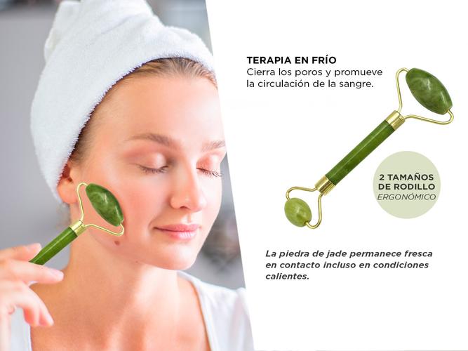 Kit Masajeador Facial Rodilo + Guasha Corporal Jade + Rodillo - 3